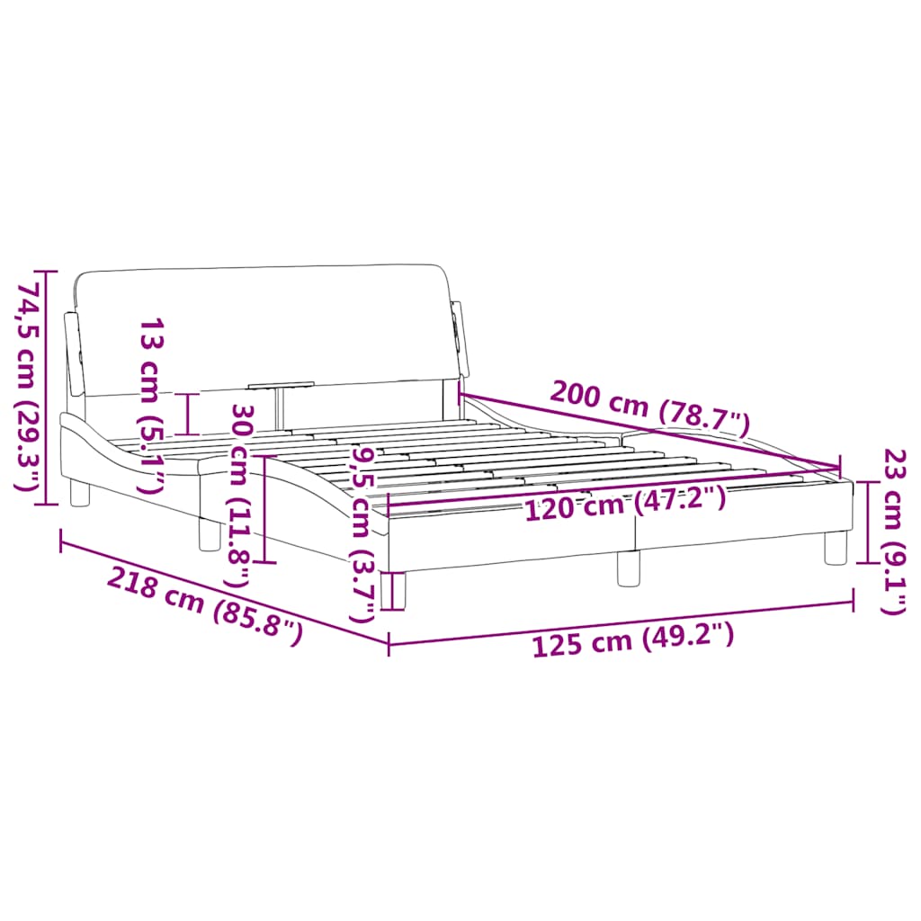Okvir za krevet Dover crni 120 x 200 cm od tkanine