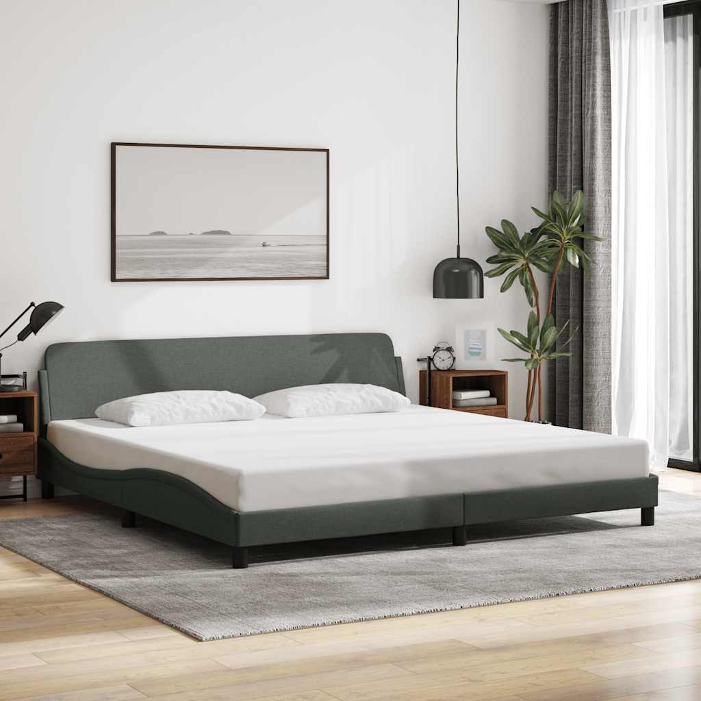 Okvir za krevet Dover tamnosivi 193 x 203 cm od tkanine