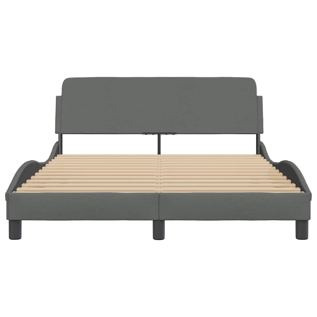 Okvir za krevet Dover tamno sivi 135x190 cm tkanina