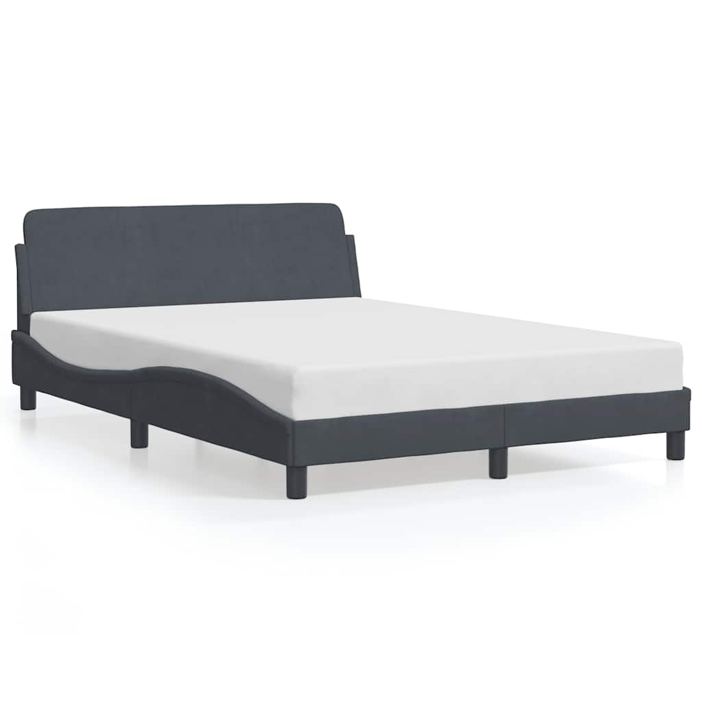 Okvir za krevet Dover tamno sivi 135x190 cm baršun