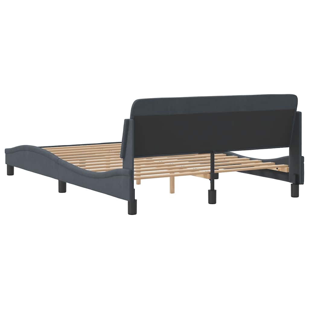 Okvir za krevet Dover tamno sivi 135x190 cm baršun
