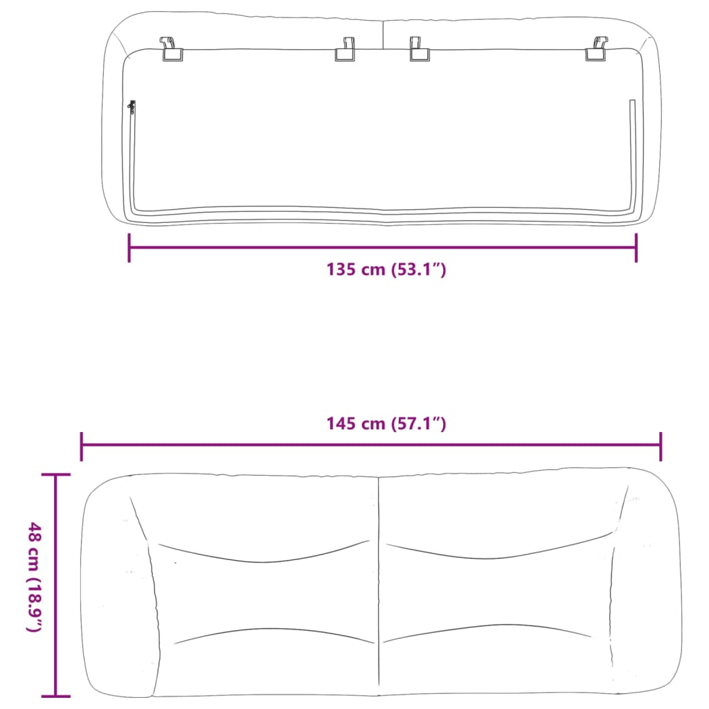 Jastuk za uzglavlje crni 135 cm umjetna koža