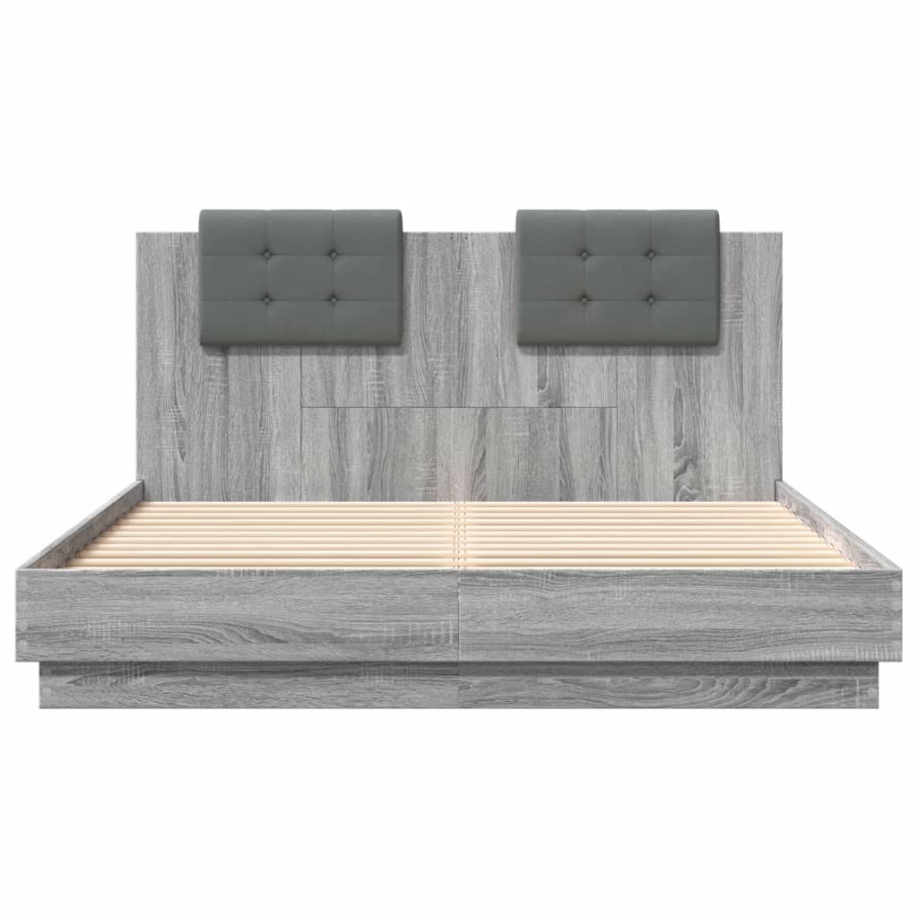 Okvir kreveta s uzglavljem LED boja hrasta sonome 120 x 200 cm