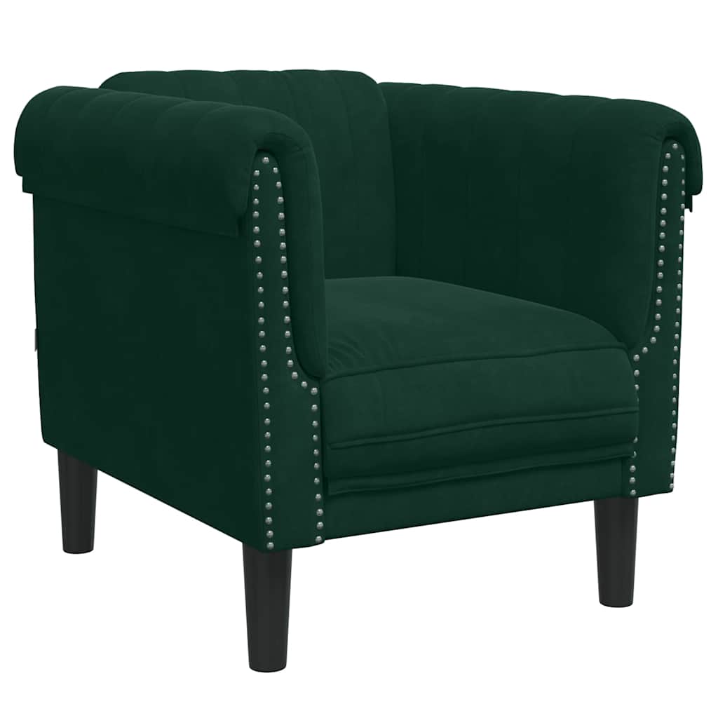 3-dijelni set sofa tamnozeleni baršunasti