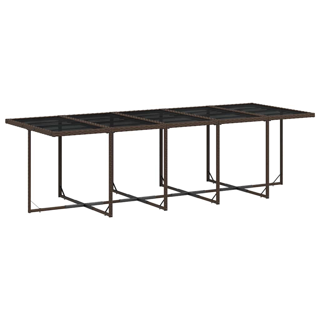 15-dijelni vrtni blagovaonski set s jastucima smeđi poliratan