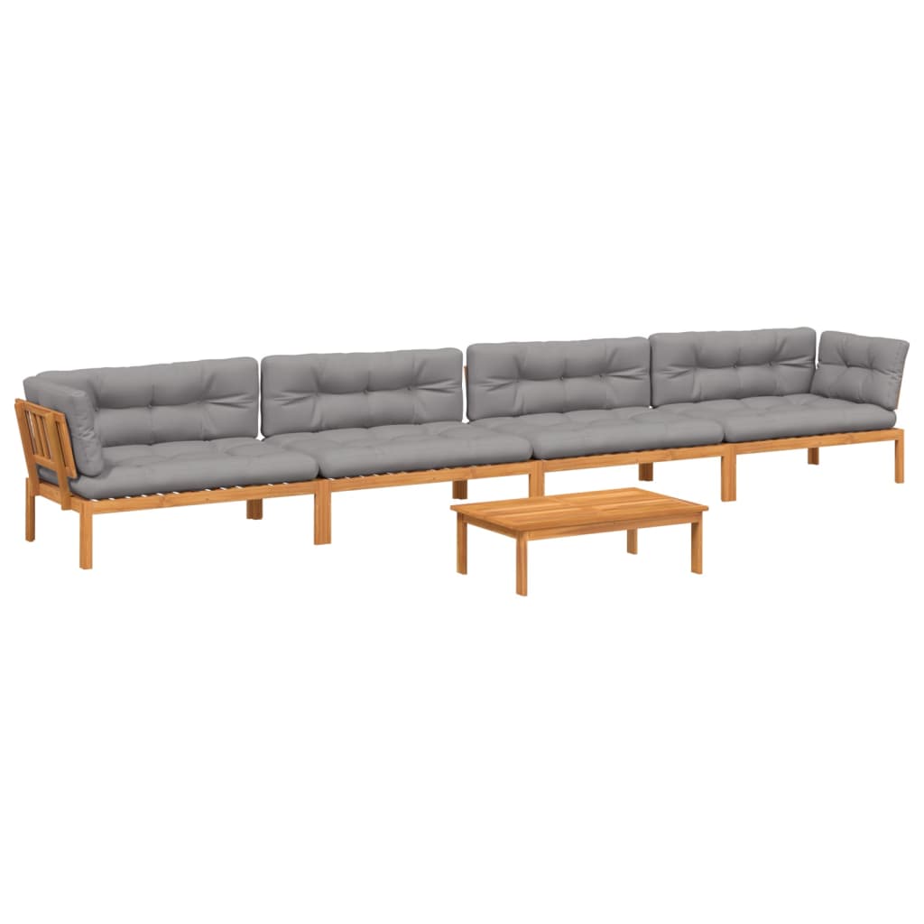 5-dijelna set vrtnih sofa od paleta s jastucima od drva bagrema