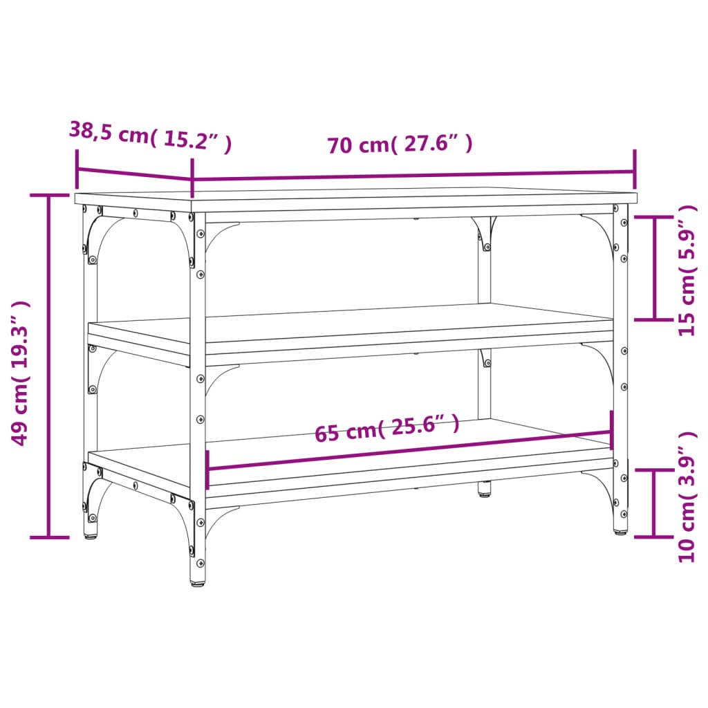 Klupa za cipele boja hrasta 70x38,5x49 cm od konstruiranog drva