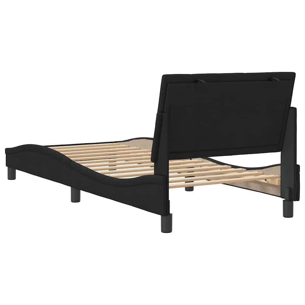 Okvir za krevet bez madraca Hanko crni 90x190 cm baršunasti