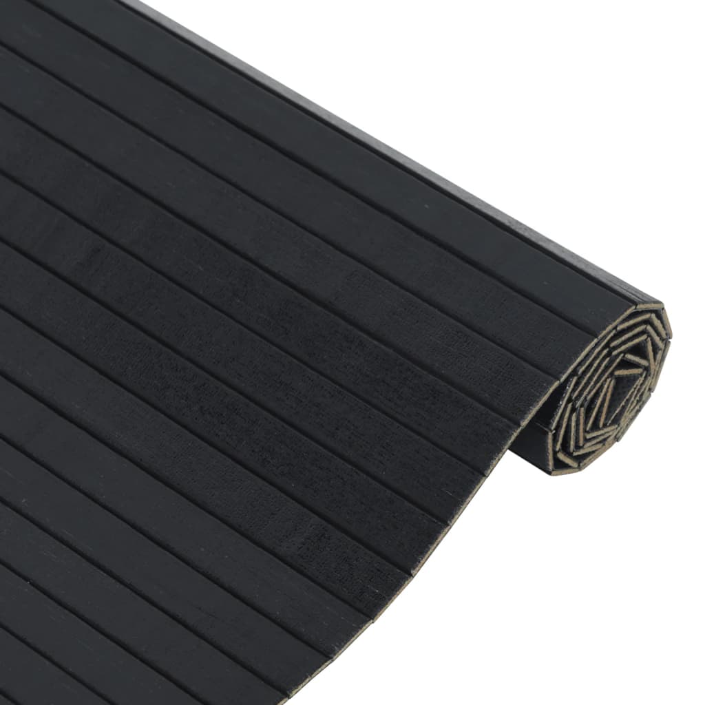 Pravokutni tepih crni 60x200 cm bambus
