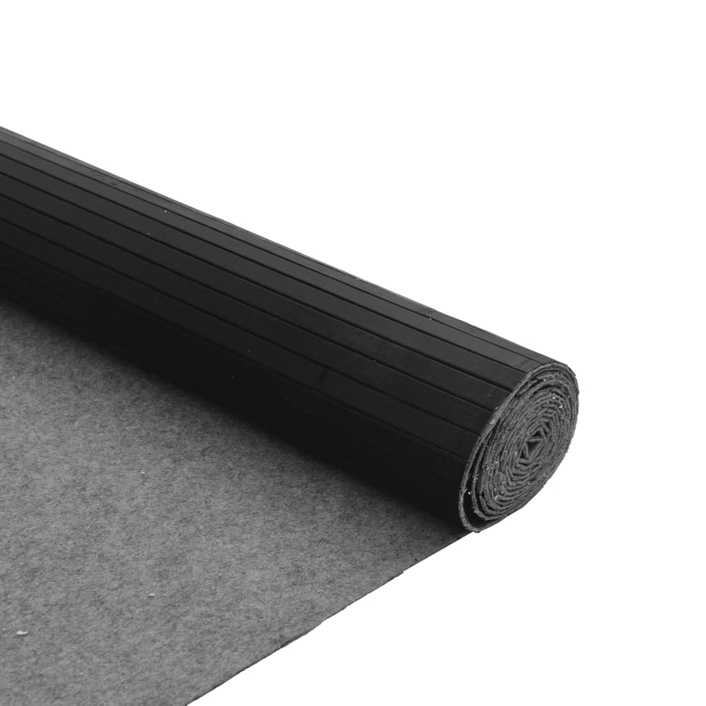Pravokutni tepih crni 80x100 cm bambus