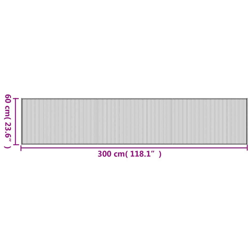Pravokutni tepih crni 60x300 cm bambus