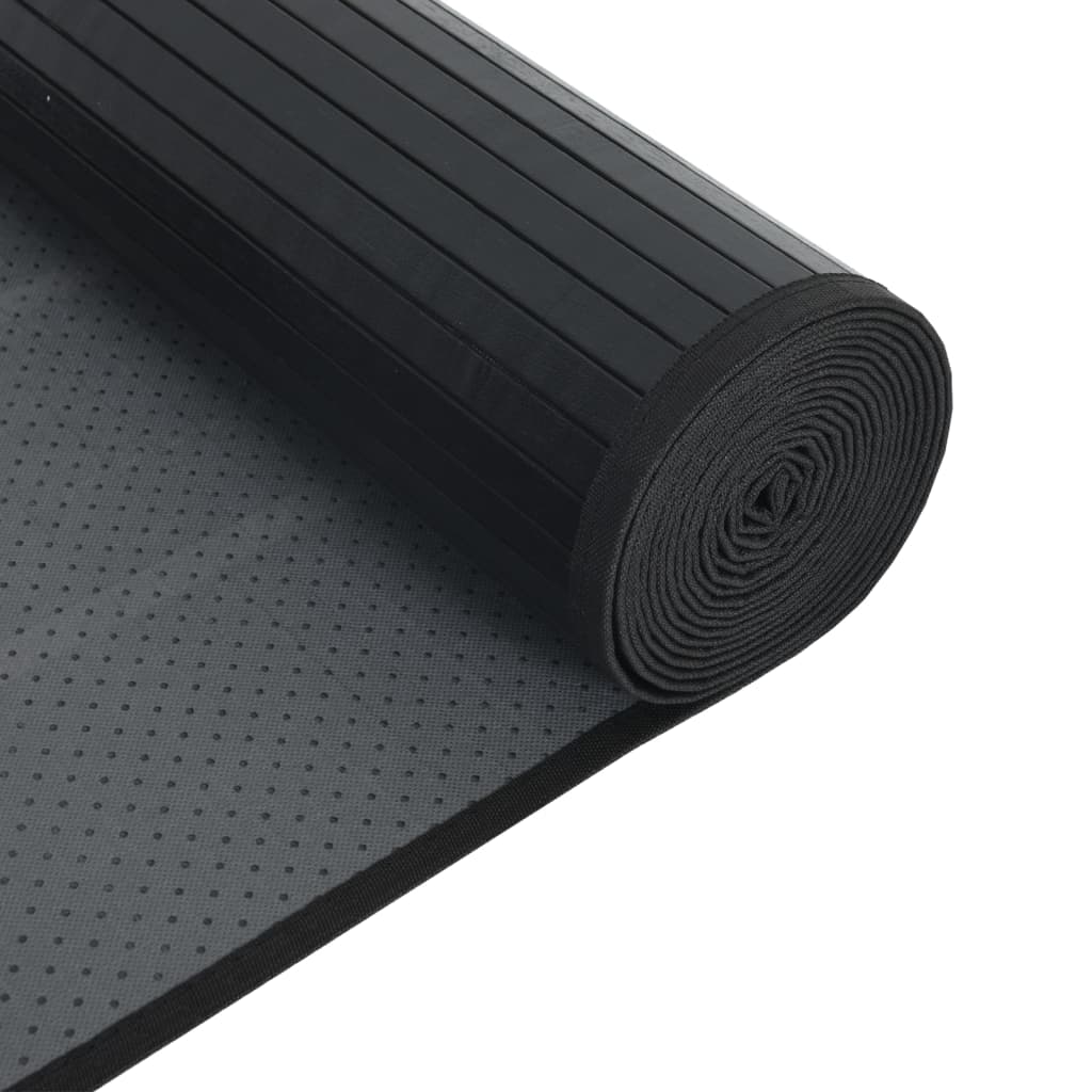 Pravokutni tepih crni 70x100 cm bambus
