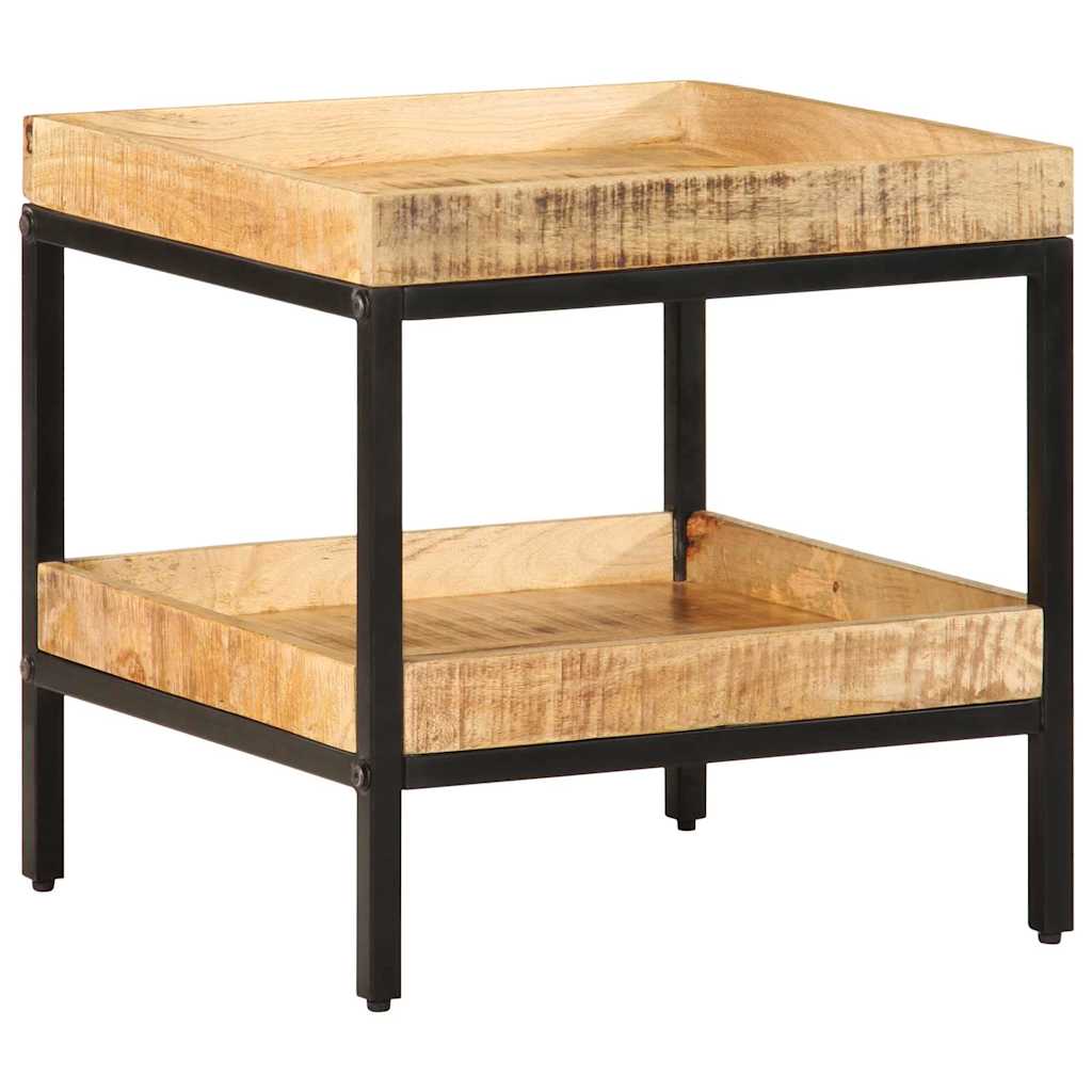 Bocni stol s policom Smeđa 45 x 45 x 45 cm Čvrsto drvo manga
