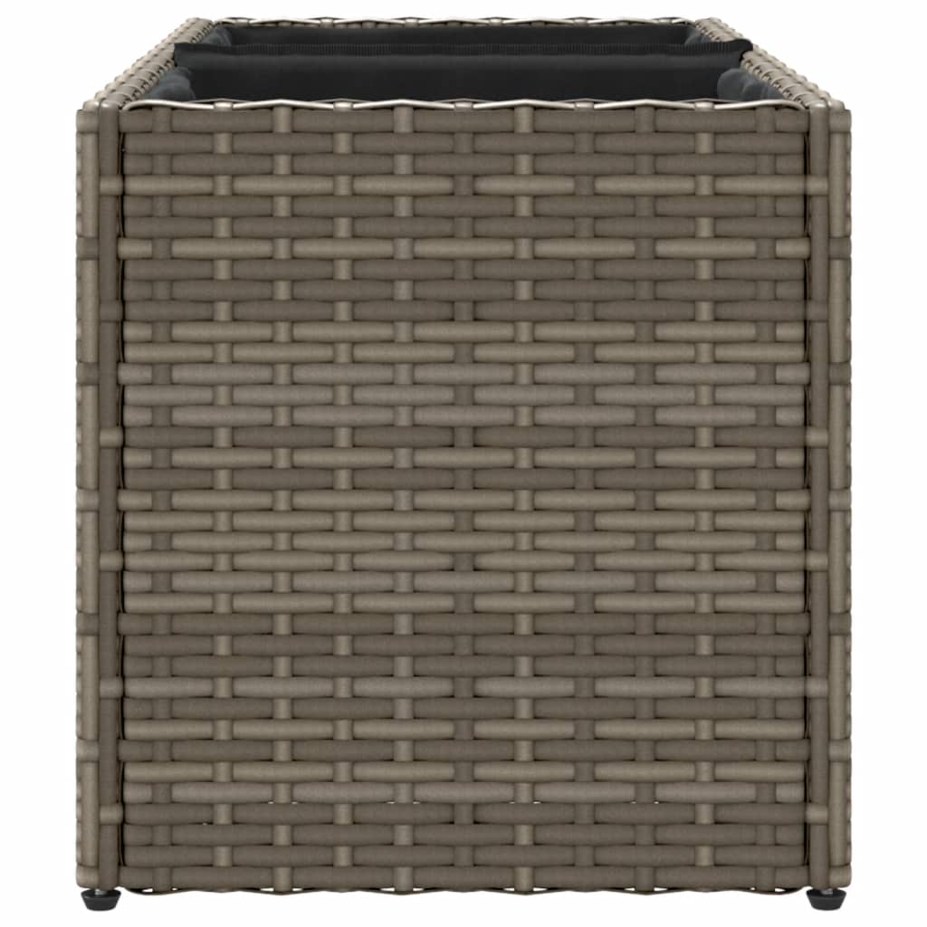 Vrtna sadilica s 2 posude siva 72 x 30 x 32 cm od poliratana