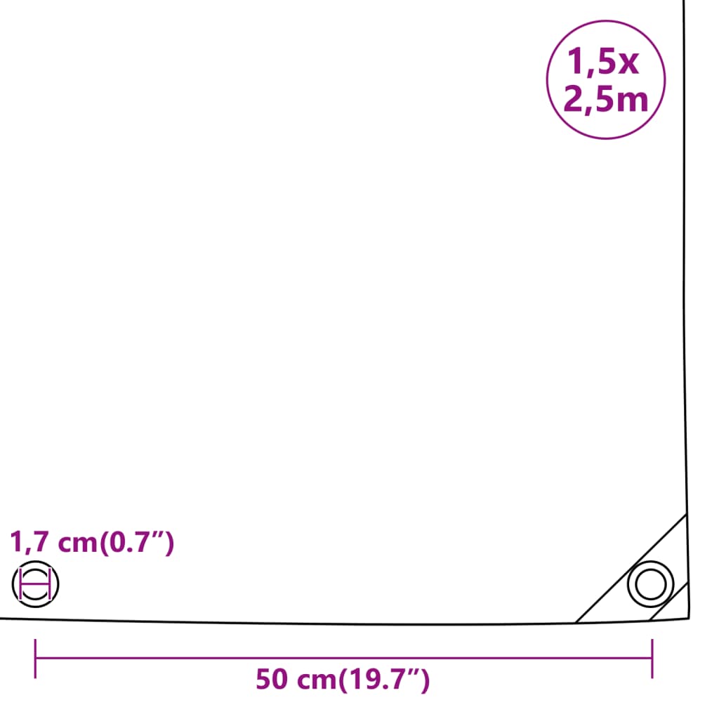 Cerada antracit 1,5x2,5 m 650 g/m²