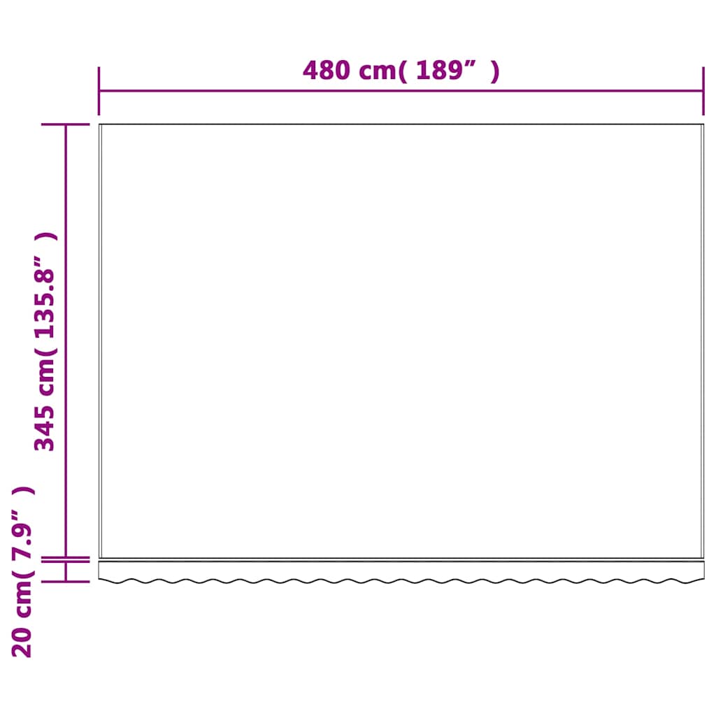 Zamjenska tkanina za tendu raznobojna prugasta 5 x 3,5 m