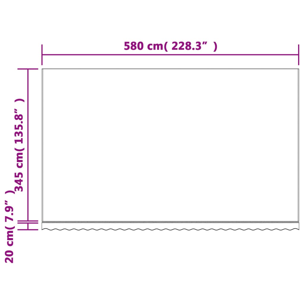 Zamjenska tkanina za tendu raznobojna prugasta 6 x 3,5 m
