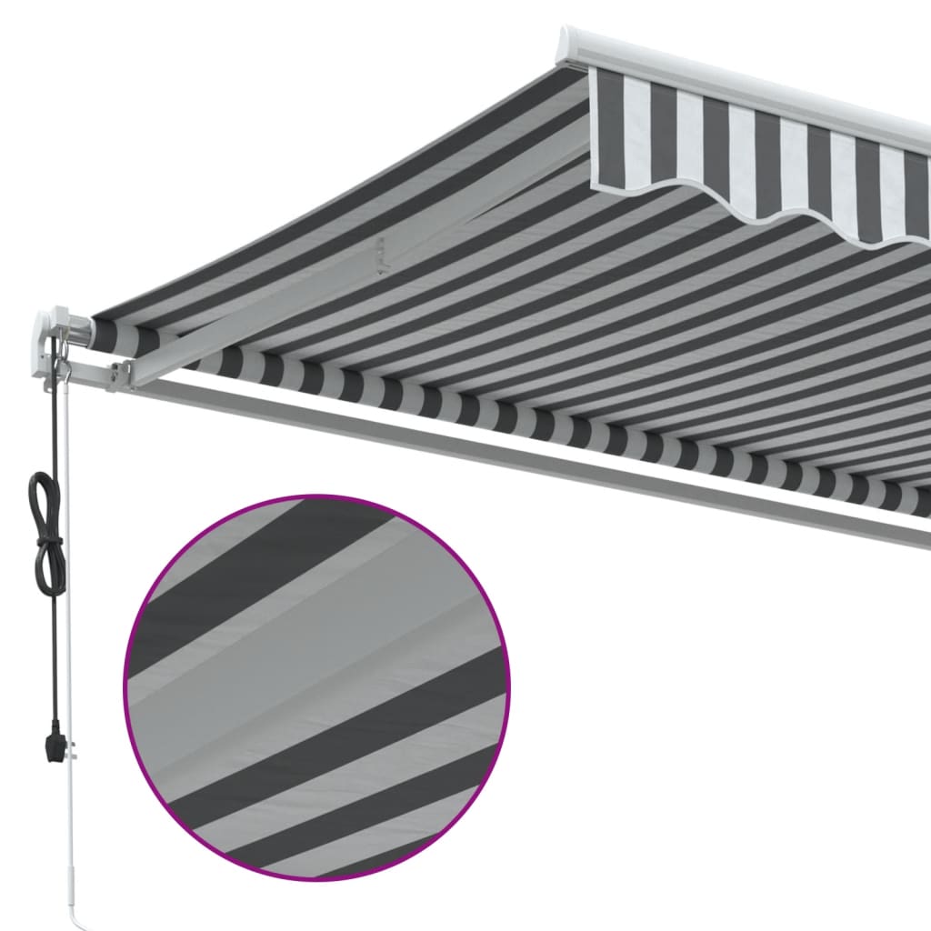 Tenda na automatsko uvlačenje antracit i bijela 600 x 350 cm