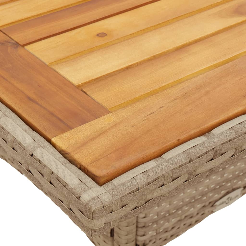 Vrtni stol bež 80 x 80 x 75 cm od poliratana i drva bagrema