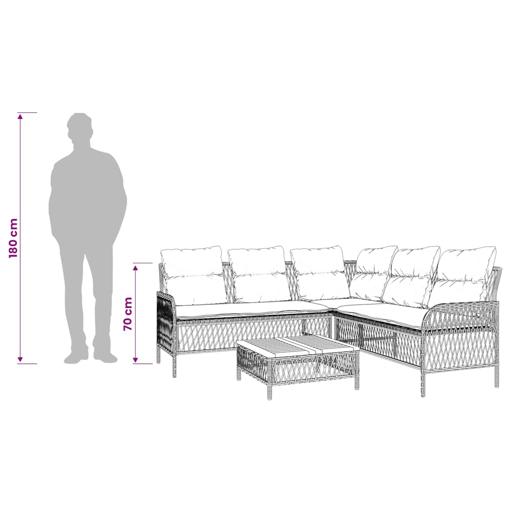 2-dijelni set vrtnih sofa od poliratana s jastucima bež