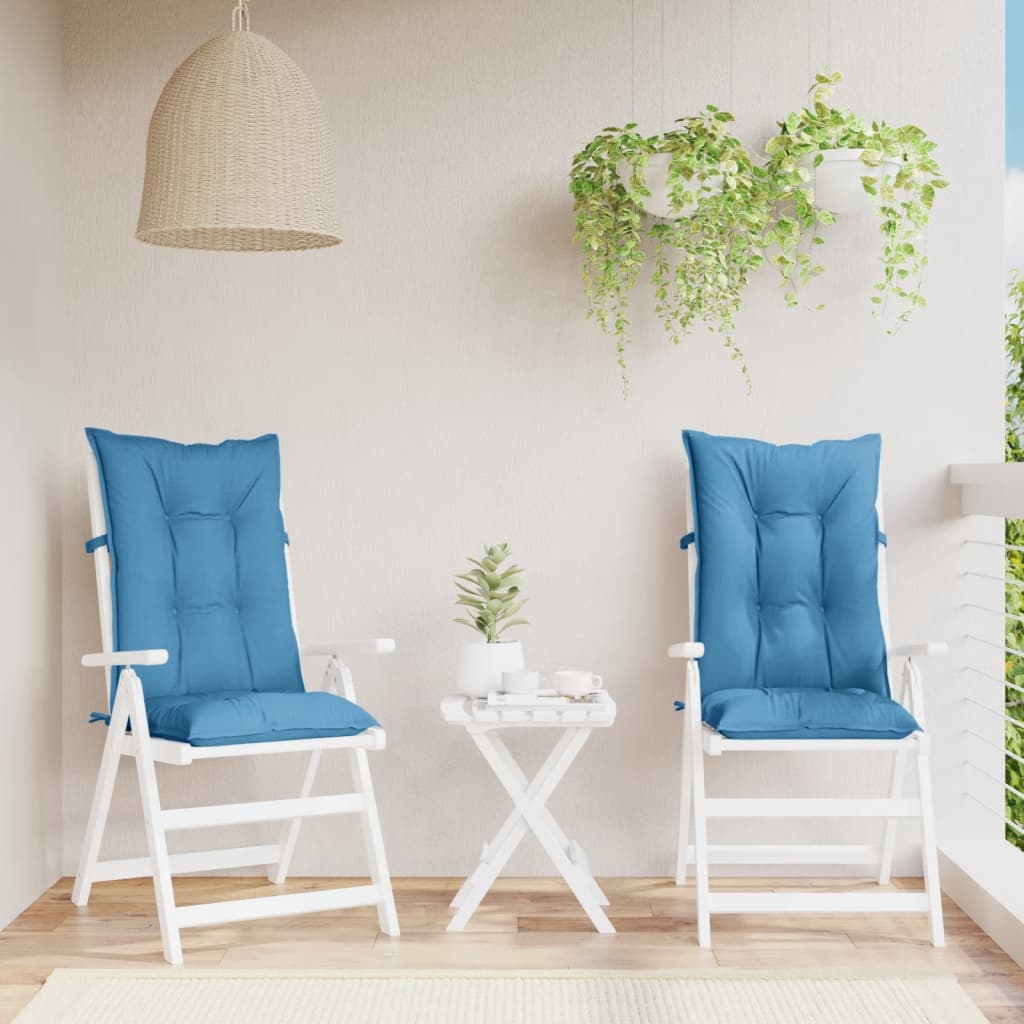Jastuci za stolice 2 kom prošarano plavi 120x50x7 cm od tkanine