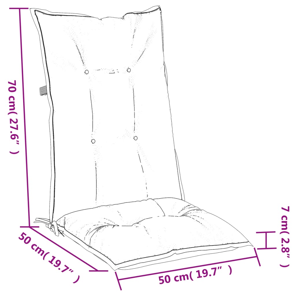 Jastuci za stolice 2 kom prošarano smeđesivi 120x50x7cm tkanina