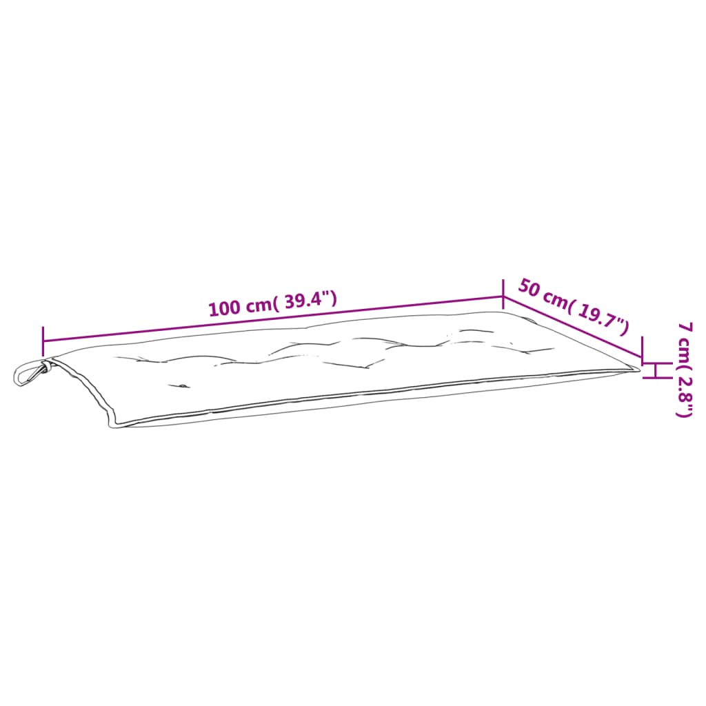 Jastuci za vrtnu klupu 2 kom Crvena vina 100x50x7 cm tkanina