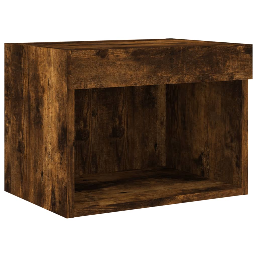 4-dijelni zidni TV ormarići s LED svjetlima boja hrasta