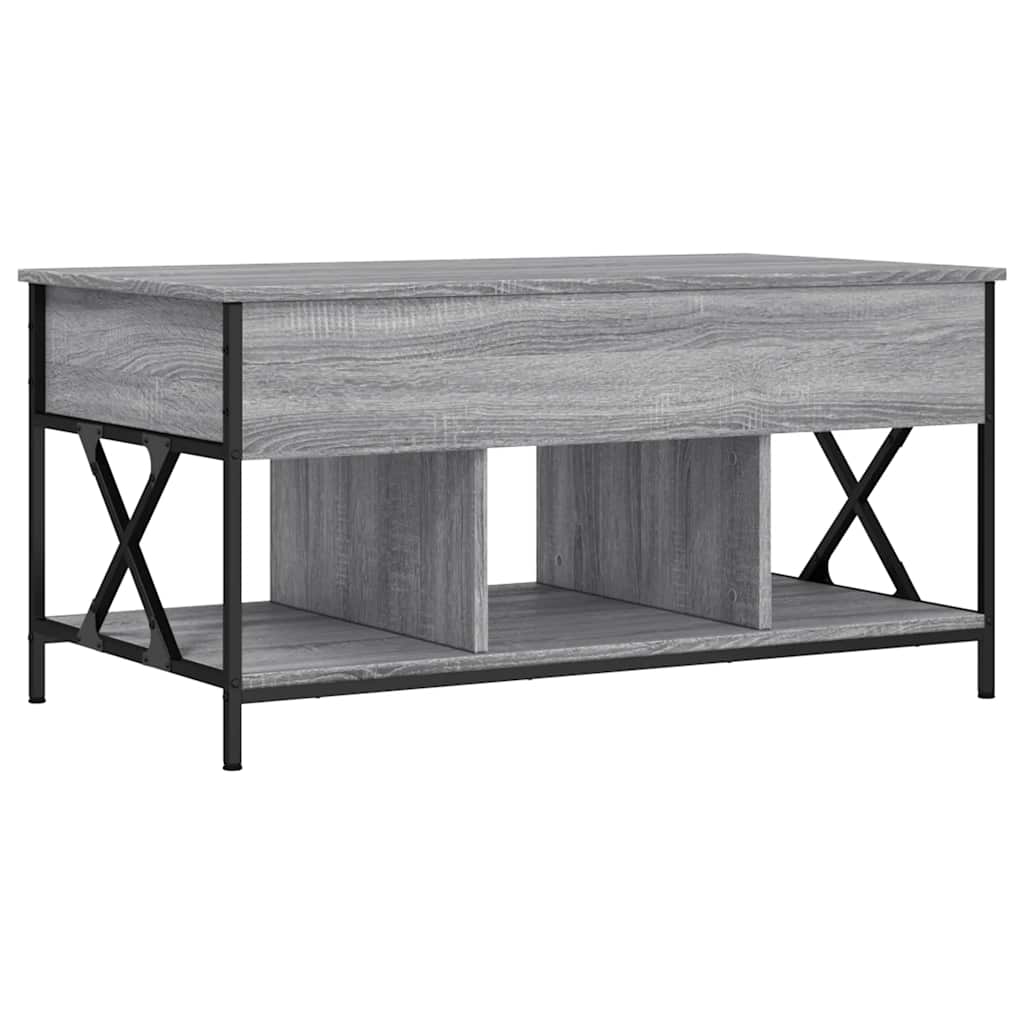 Stolić za kavu siva boja hrasta 100x55x50 cm od drva i metala