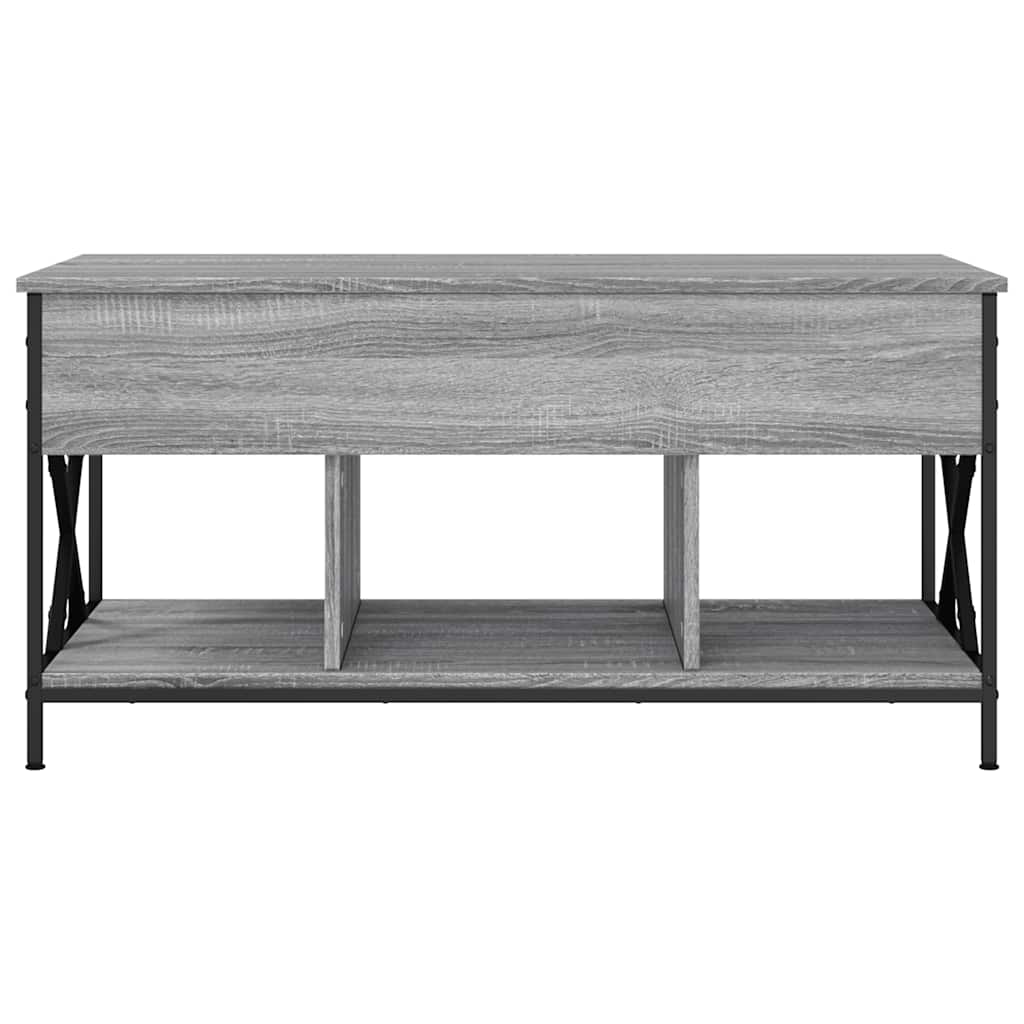Stolić za kavu siva boja hrasta 100x55x50 cm od drva i metala