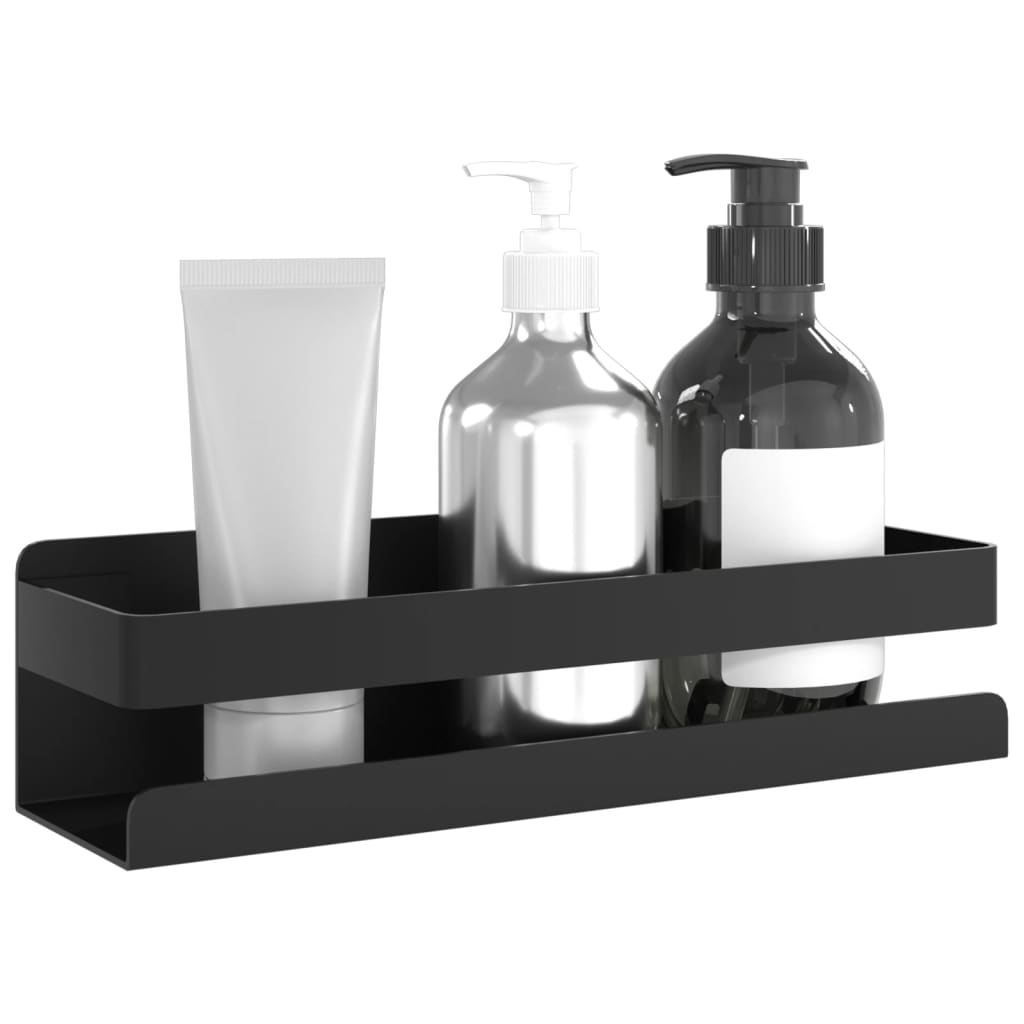 Polica za tuš mat crna 23x6,5x6 cm brušeni nehrđajući čelik 304