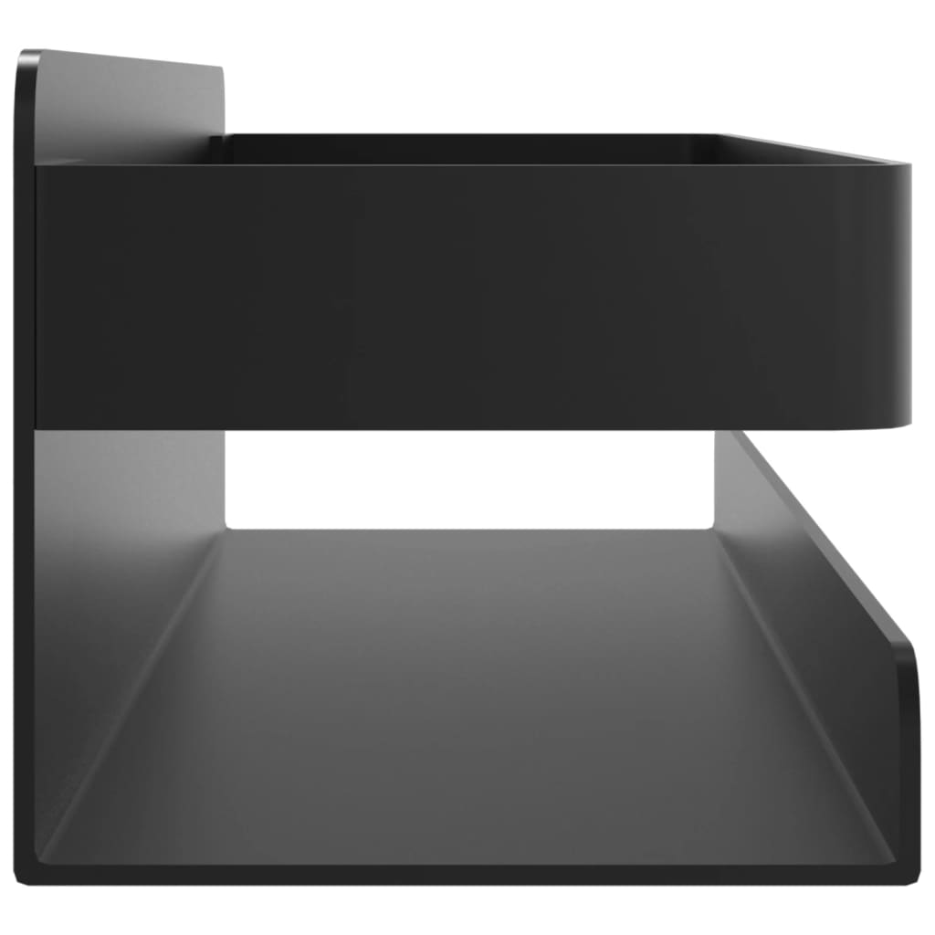 Polica za tuš mat crna 23x6,5x6 cm brušeni nehrđajući čelik 304