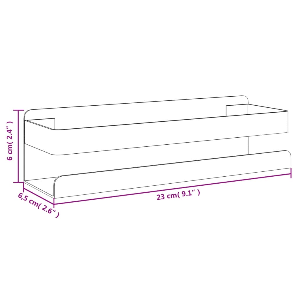 Polica za tuš mat crna 23x6,5x6 cm brušeni nehrđajući čelik 304