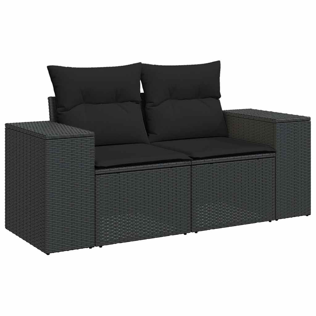 9-dijelni set vrtnih sofa s jastucima bež od poliratana 83 x 62 x 69 cm