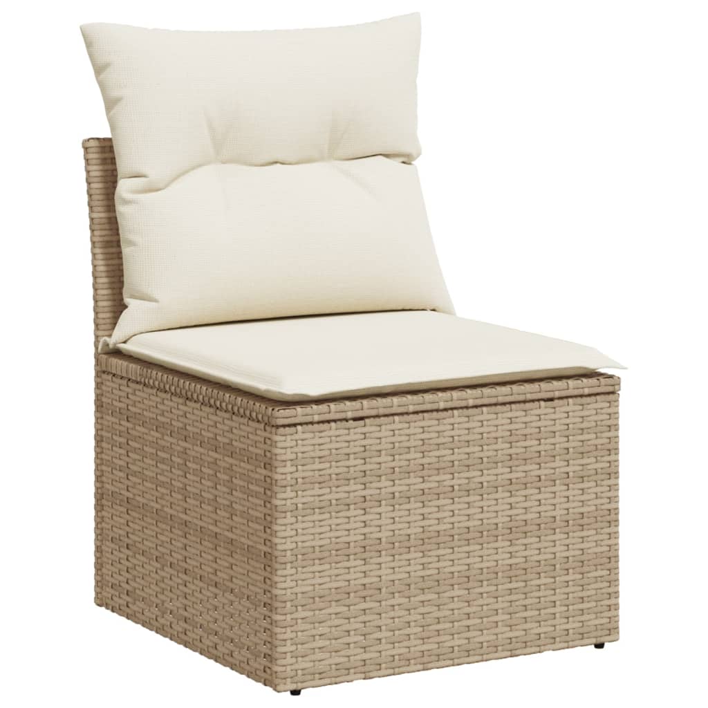 9-dijelni set vrtnih sofa s jastucima bež od poliratana 83 x 62 x 69 cm