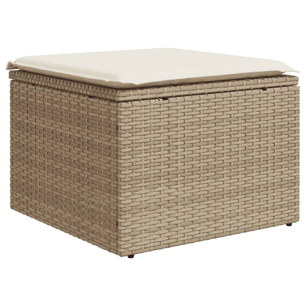 9-dijelni set vrtnih sofa s jastucima bež od poliratana 83 x 62 x 69 cm