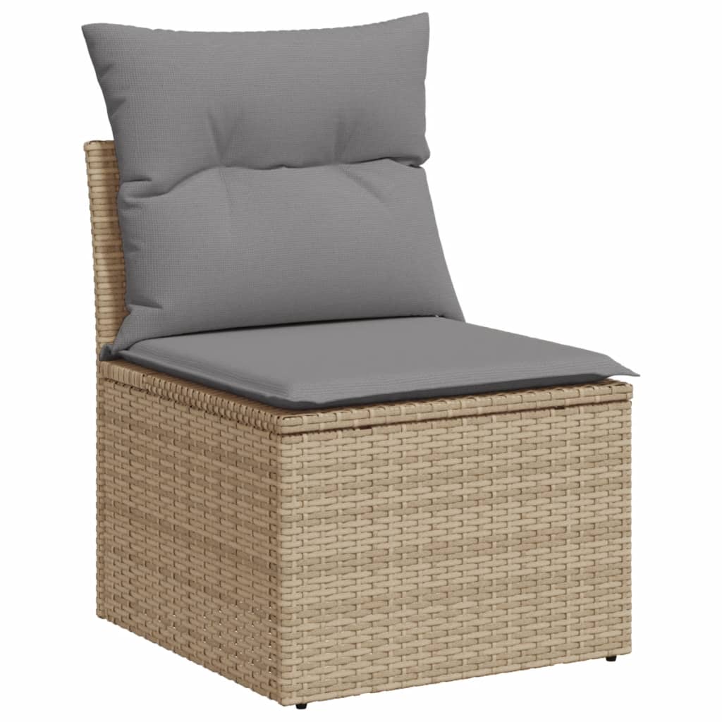 9-dijelni set vrtnih sofa s jastucima bež od poliratana 83 x 62 x 69 cm