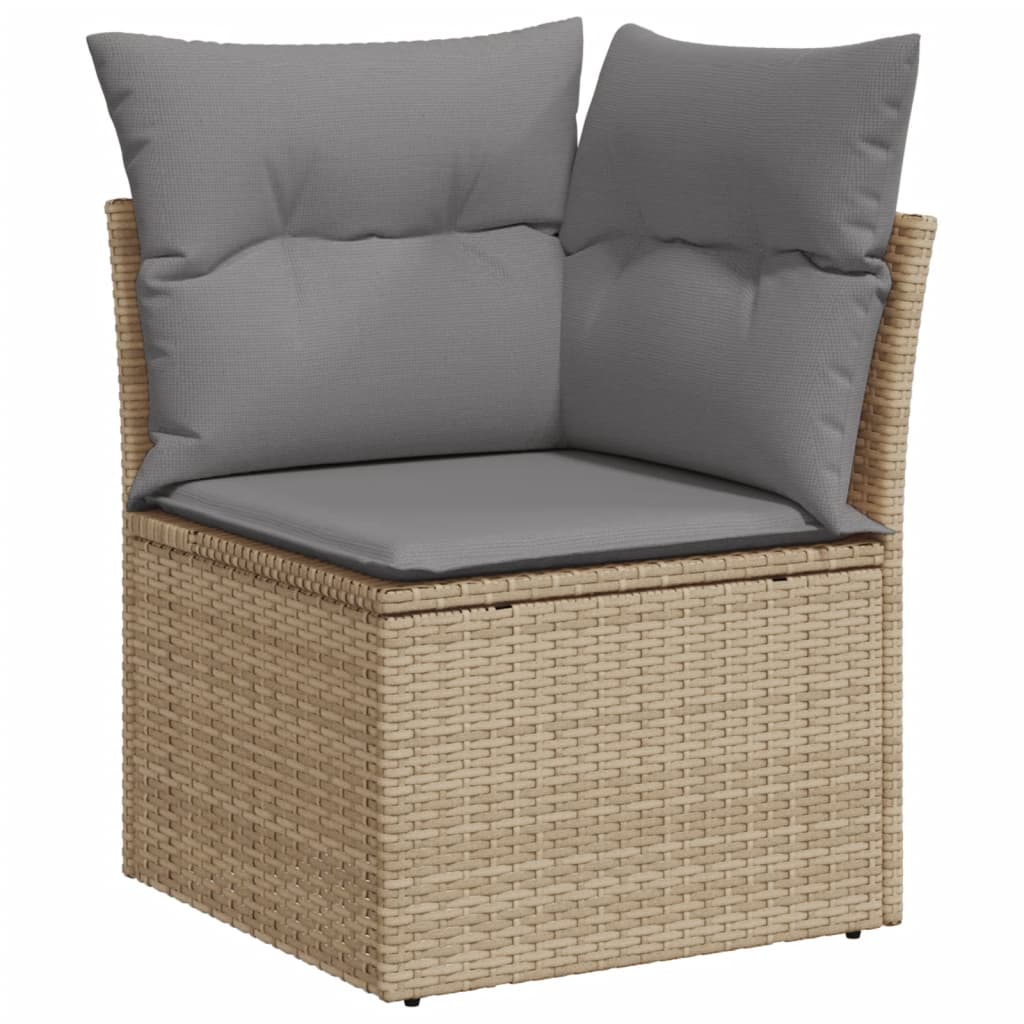 9-dijelni set vrtnih sofa s jastucima bež od poliratana 83 x 62 x 69 cm