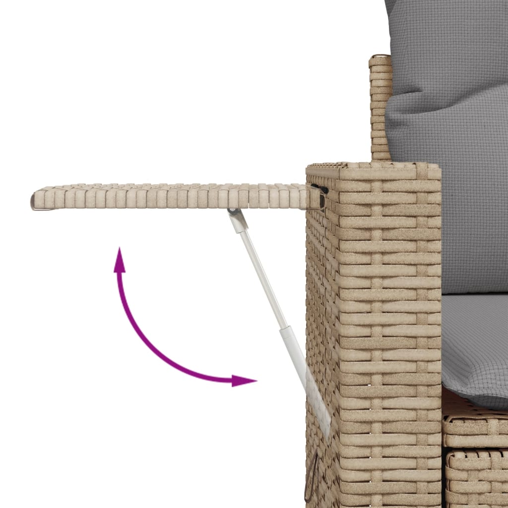 7-dijelni set vrtnih sofa od poliratana s jastucima bež 85 x 62 x 69 cm