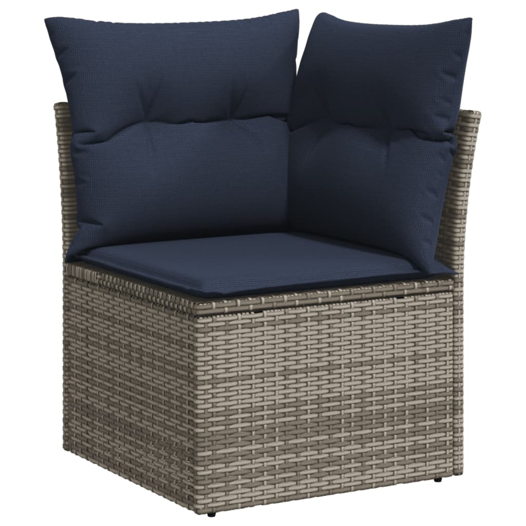 Vrtni set od 5 dijelova s jastucima, sivi poliratan