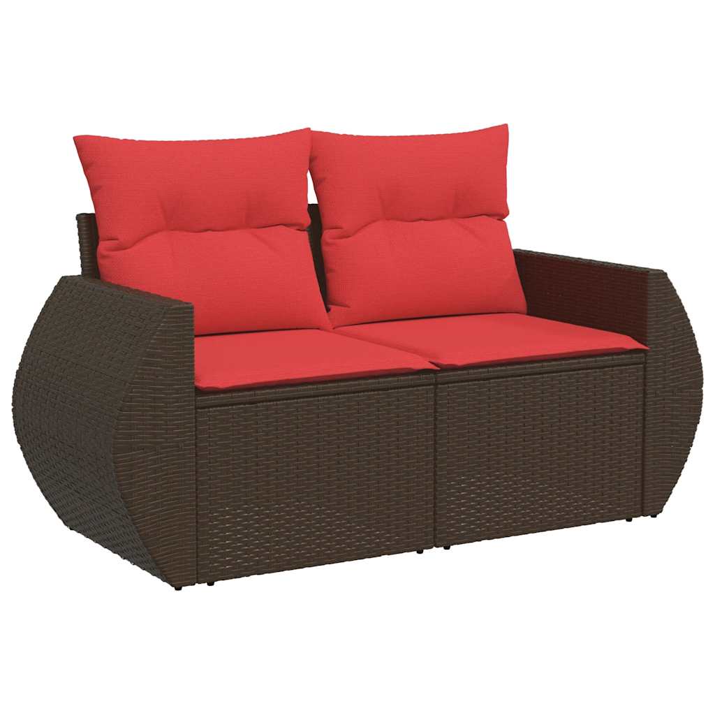 Vrtni set od 6 dijelova s jastucima, smeđi poliratan
