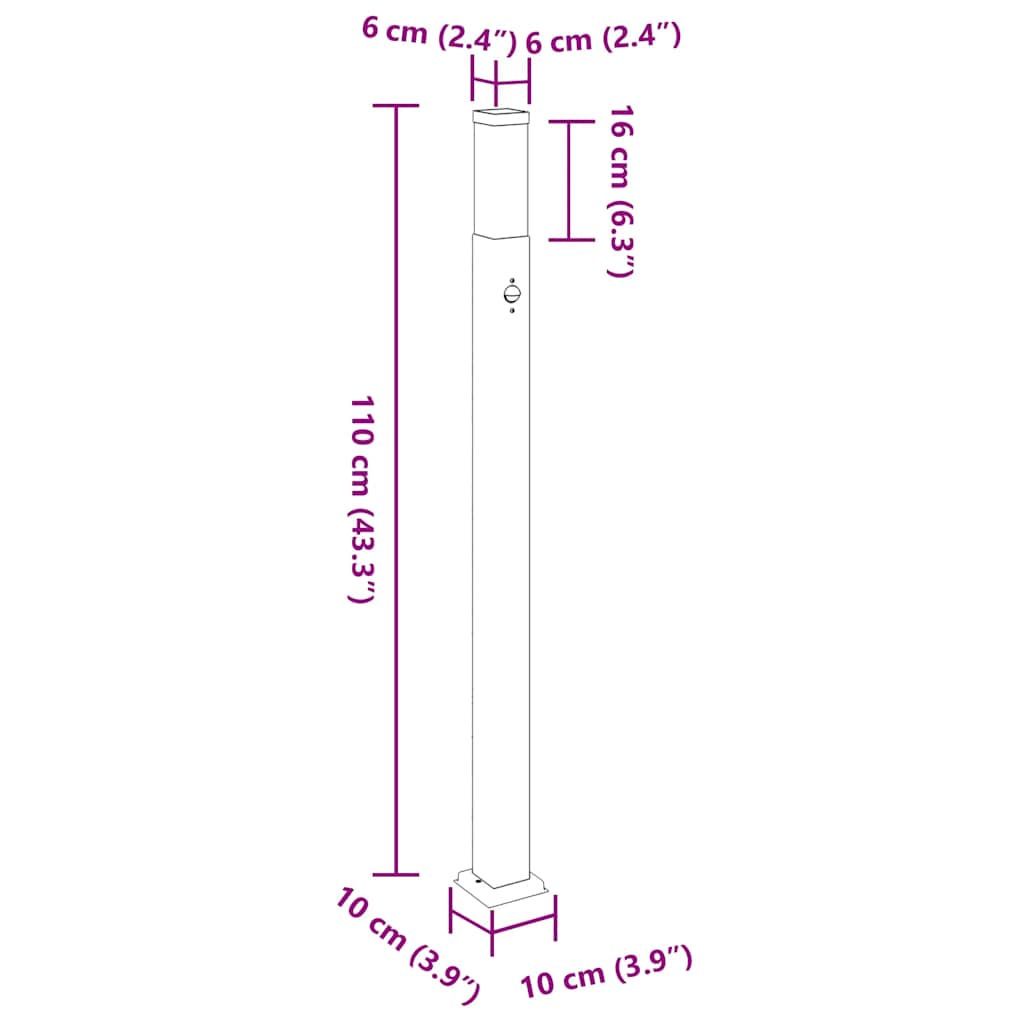 Stupić sa senzorom 110 cm Crna IP44