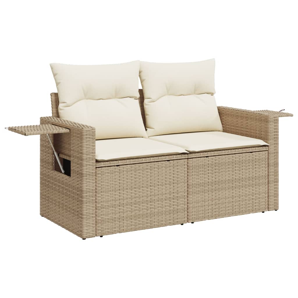 10-dijelni set vrtnih sofa s jastucima bež od poliratana 100 x 55 x 73 cm