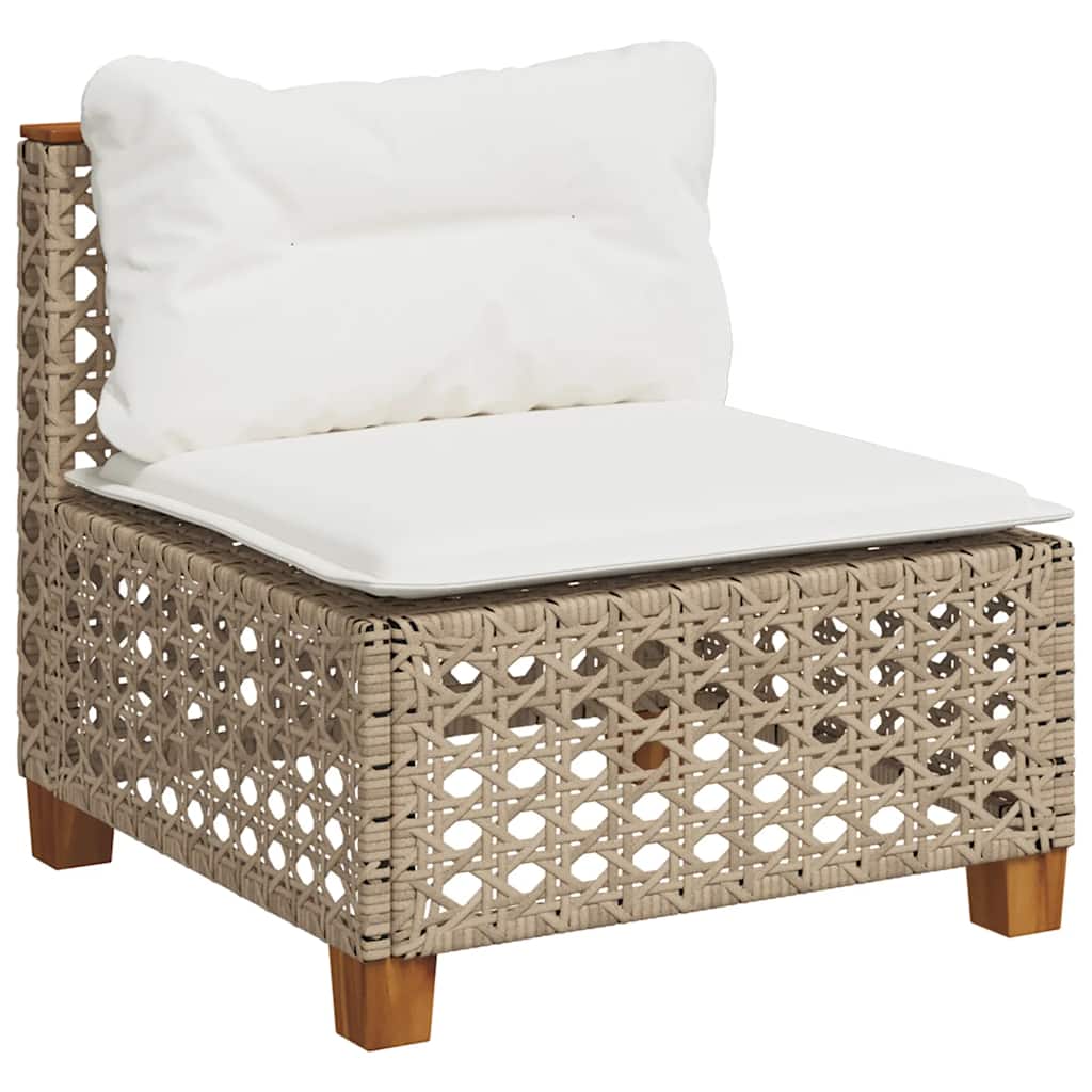 6-dijelni set vrtnih sofa s jastucima bež od poliratana 55 x 55 x 36 cm