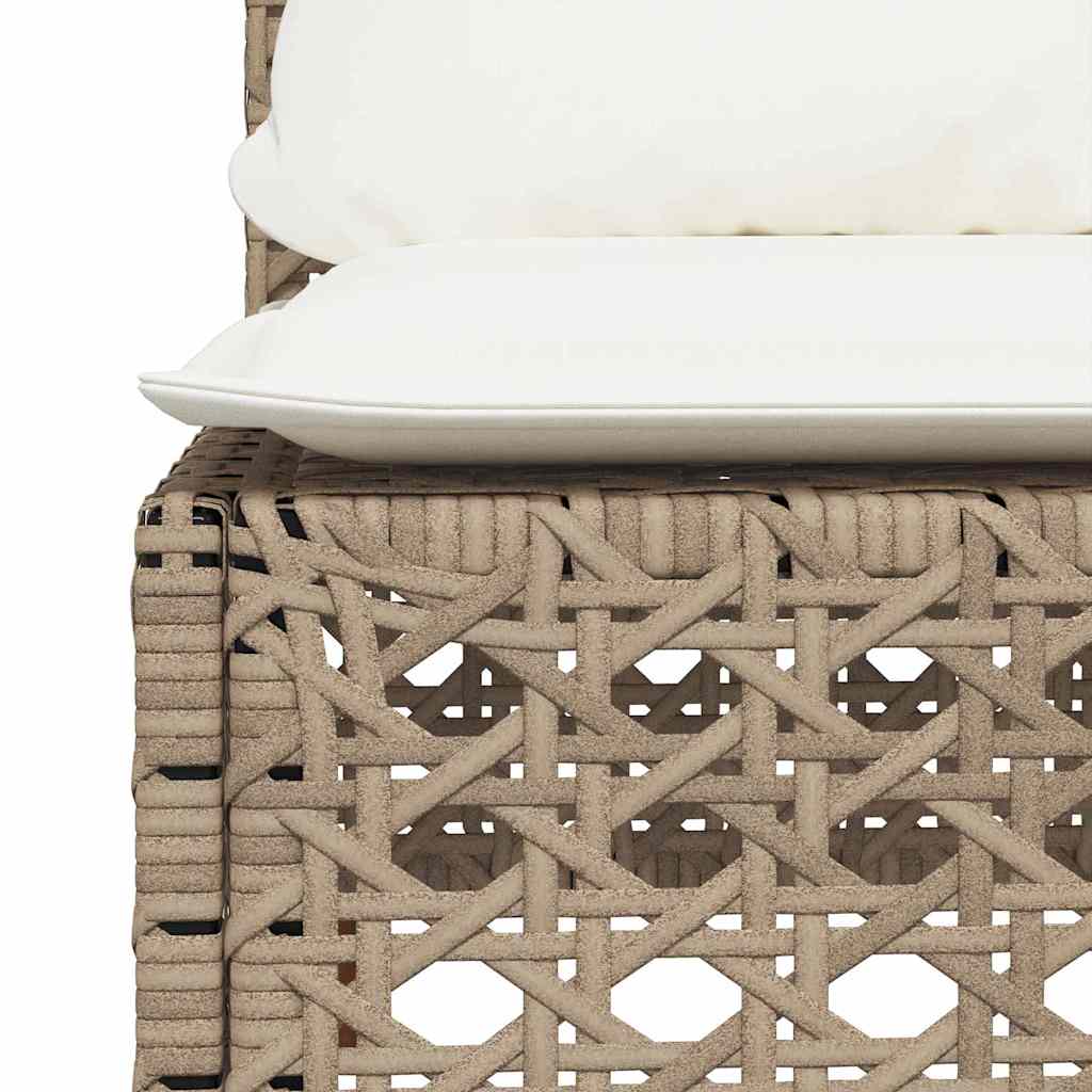 7-dijelni set vrtnih sofa od poliratana s jastucima bež 55 x 55 x 36 cm