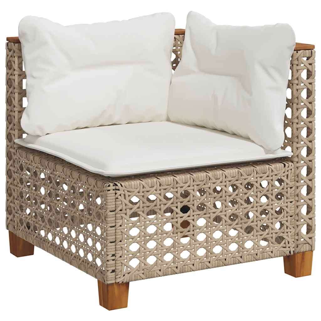 6-dijelni set vrtnih sofa s jastucima bež od poliratana 55 x 55 x 36 cm