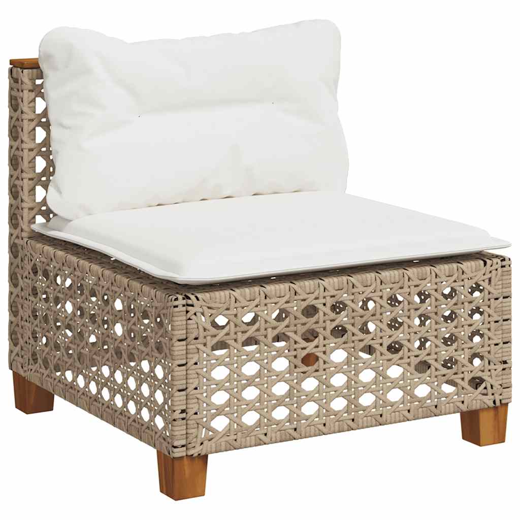 6-dijelni set vrtnih sofa s jastucima bež od poliratana 55 x 55 x 36 cm