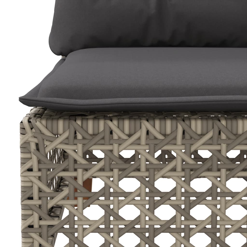7-dijelni set vrtnih sofa sivi od poliratana Siva 55 x 55 x 36 cm