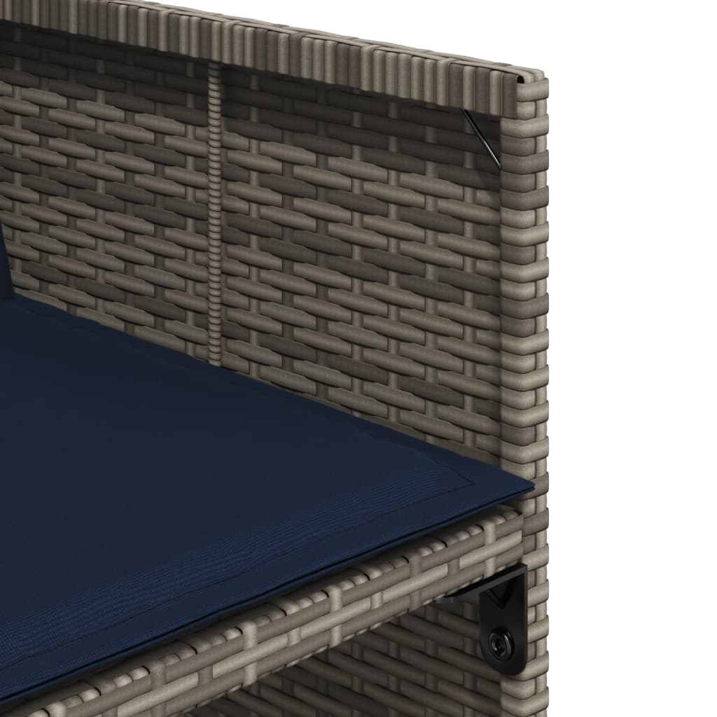 Vrtni blagovaonski set od 7 dijelova s jastucima, sivi poliratan
