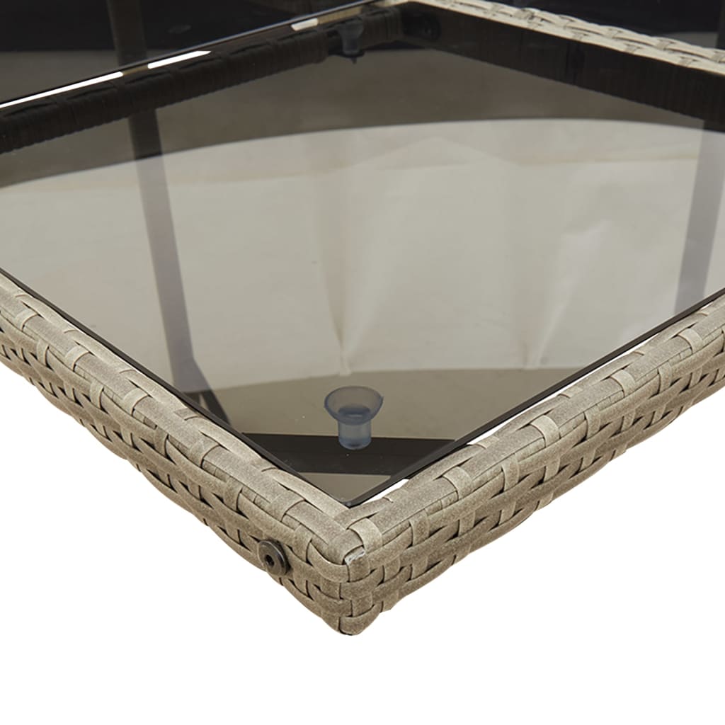 Vrtni blagovaonski set od 5 dijelova s jastucima, sivi poliratan